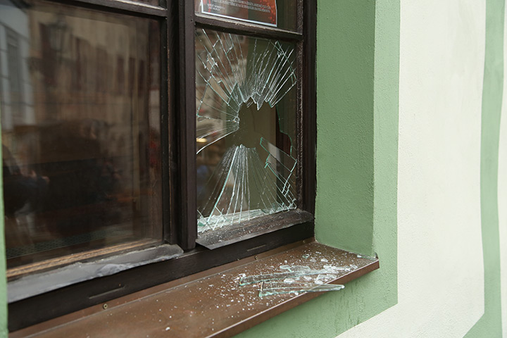 A2B Glass are able to board up broken windows while they are being repaired in Whitefield.
